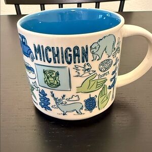 Starbucks Michigan Mug with Blue and Green Accents